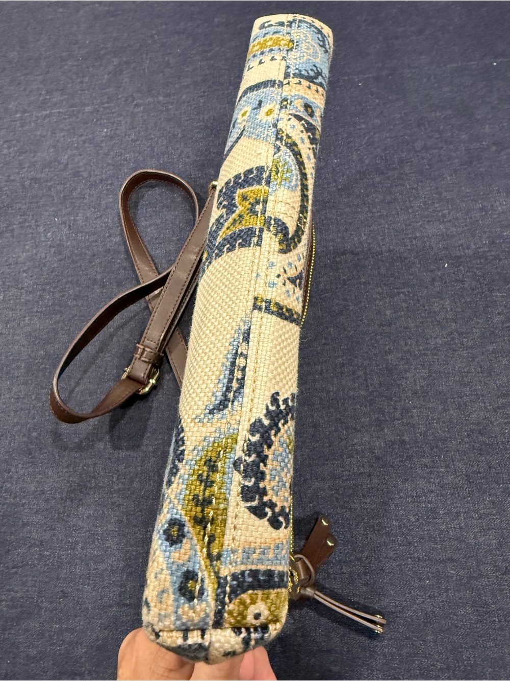Spartina 449 Juliette Zipper Hipster in Cream, Blue & Mustard - Picture 6 of 11